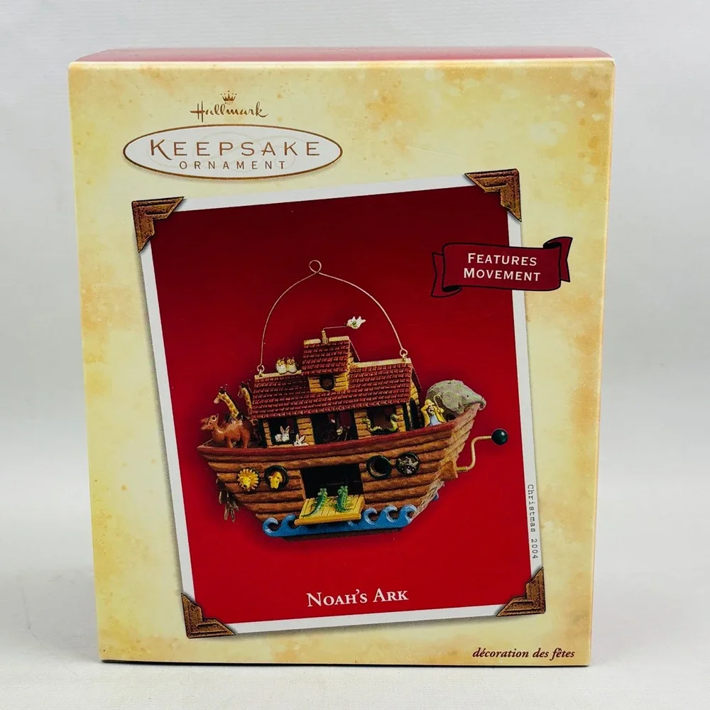 Hallmark Noah's Ark‎ Christmas Keepsake Ornament Hand Crank Movement 2004